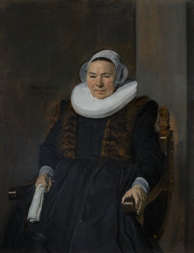 Porträtt av en äldre kvinna, traditionellt kallad Mevrouw Bodolphe av Frans Hals