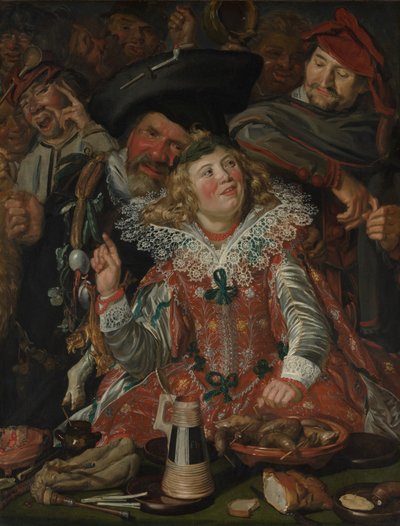 Shrovetide Revelers (The Merry Company) c.1615 (olja på duk) av Frans Hals