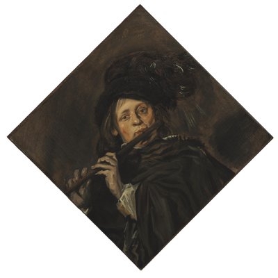 Ung man spelar en flöjt av Frans Hals