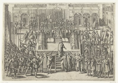 Ställningen efter halshuggningen av Egmond och Horne, 1568 av Frans Hogenberg (attributed to)