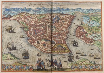 Bysans. Constantinopolis Från: Cities of the World, 1572 av Frans Hogenberg