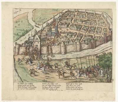 Infångandet av Neuss, 1585 Serie 9: Holländska och tyska händelser, 1583-1587 (serietitel) av Frans Hogenberg