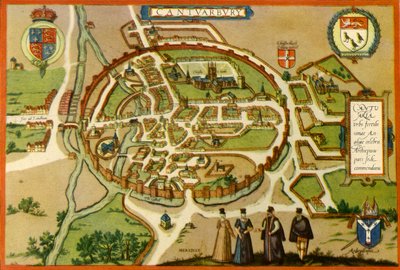 "Plan of Canterbury in the Sexteenth Century", 1943. av Frans Hogenberg