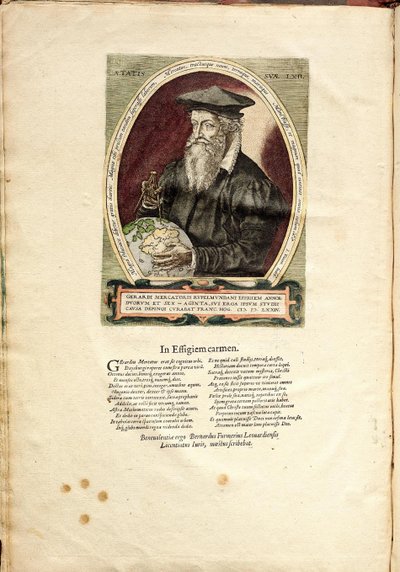 Porträtt av Gerardus Mercator 1512-1594, 62 år gammal av Frans Hogenberg