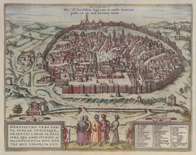 Jerusalemkartan Från: Jansson, Jan Karta över de berömda städerna i Spanien, Amsterdam, 1657, 1657 av Frans Hogenberg