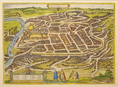 Vilnius från världens första teater av Georg Braun, 1580-talet av Frans Hogenberg