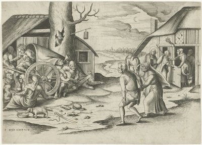 Mary och Joseph på ett värdshus av Frans Huys