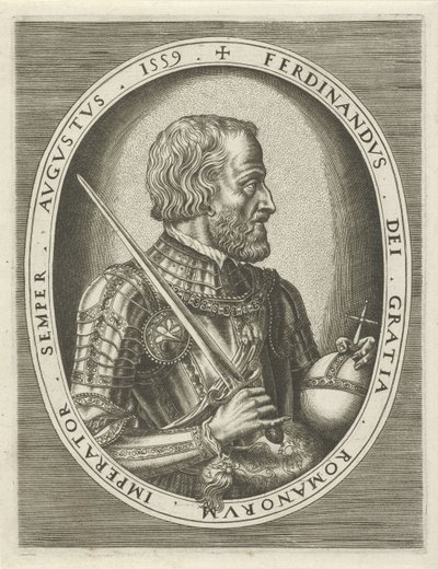 Porträtt av Ferdinand I av Habsburg, tysk kejsare Porträtt av kungar, drottningar, prinsar och prinsessor (serietitel) av Frans Huys