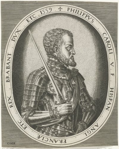 Porträtt av kung Filip II av Spanien Porträtt av kungar, drottningar, prinsar och prinsessor (serietitel) av Frans Huys