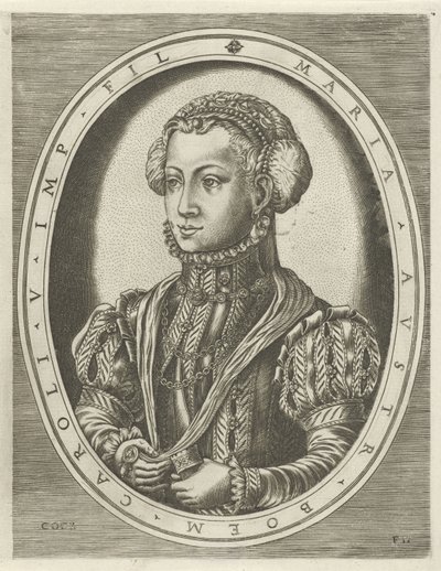 Porträtt av drottning Maria av Böhmen Porträtt av kungar, drottningar, prinsar och prinsessor (serietitel) av Frans Huys