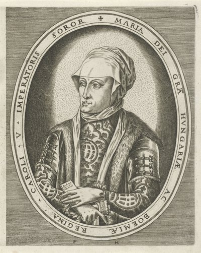Porträtt av guvernör Maria av Ungern Porträtt av kungar, drottningar, prinsar och prinsessor (serietitel) av Frans Huys