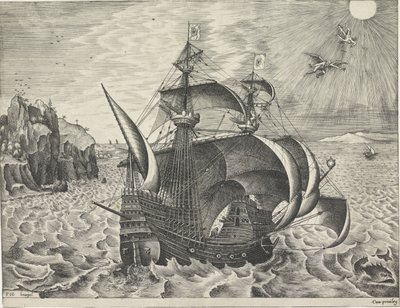 Segelskepp med Ikaros fall Segelfartyg (serietitel) av Frans Huys
