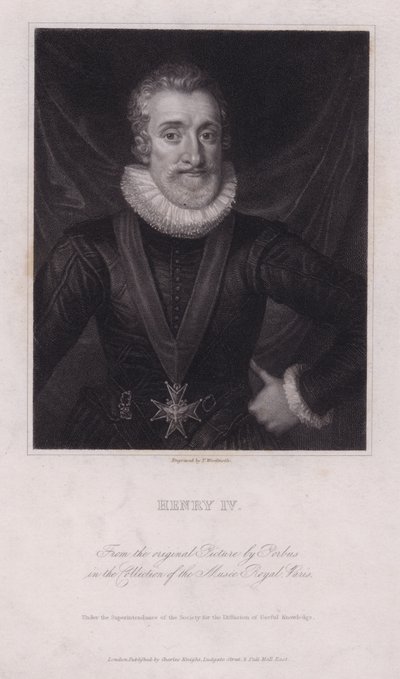 Henrik IV, Frankrikes kung (gravyr) av Frans II (after) Pourbus