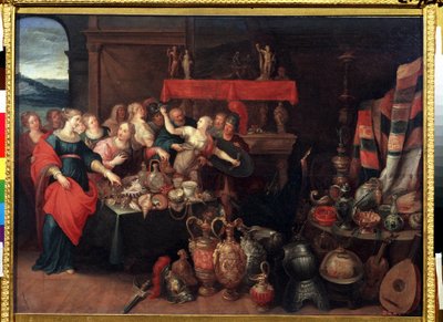 ""Akilles erkänd av Ulysses bland döttrarna till kung Lycomede"" (Akilles erkänd) Målning av Franz (Frans) Francken II den yngre (1581-1642) cirka 1640 Pushkin Museum Moskva av Frans II Francken