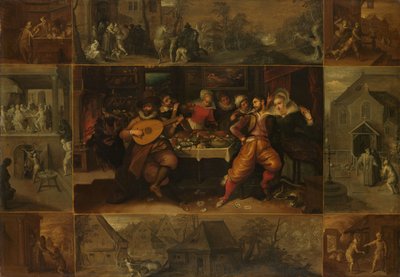 Liknelsen om den förlorade sonen, ca 1610-1620 (olja på pannå) av Frans II Francken