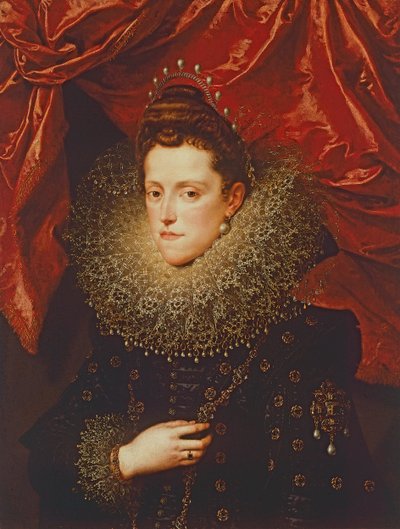 Porträtt av Eleonora de Medici, hertiginna av Mantua (olja på duk) av Frans II Pourbus