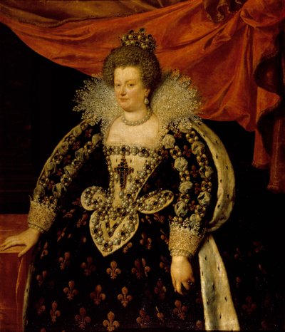 Porträtt av Marie de Medici (1573 - 1642) av Frans Pourbus Le Jeune (Francois (Franz) Porbus av Frans II Pourbus