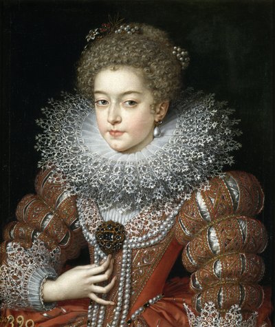 Porträtt av drottning Elisabeth av Frankrike (1602-1644), drottning gemål av Spanien av Frans II Pourbus