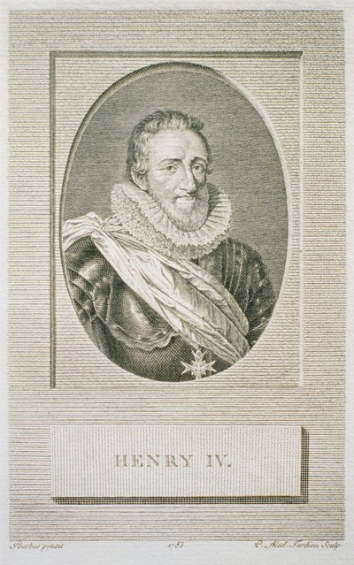 Henri IV (1553-1610), graverad av Pierre Alexandre Tardieu (1756-1844), 1783 av Frans II after Pourbus