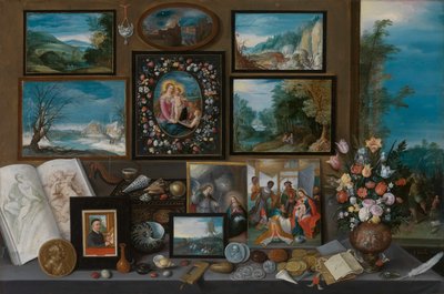 En samling (olja på panel) av Frans II the Younger Francken
