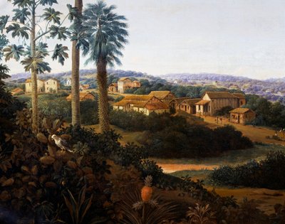 Byn Serinhaem i Brasilien eller En sockerrörsodlares hem i Brasilien (olja på duk) av Frans Post
