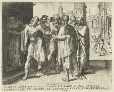 Lot uppmanar folkmassan att lugna sig Incestus (titel på objekt) History of Destiny (serietitel) av Frans Menton