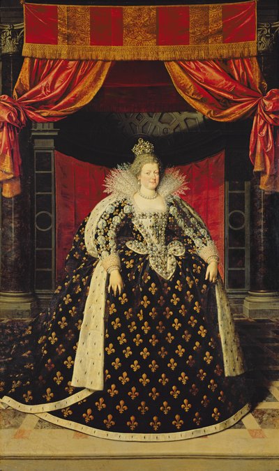 Marie de Medici (1573-1642) i kröningsdräkt, ca 1610 av Frans Pourbus the Younger