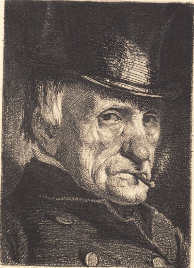 Man med hatt och cigarr av Frans Schwartz