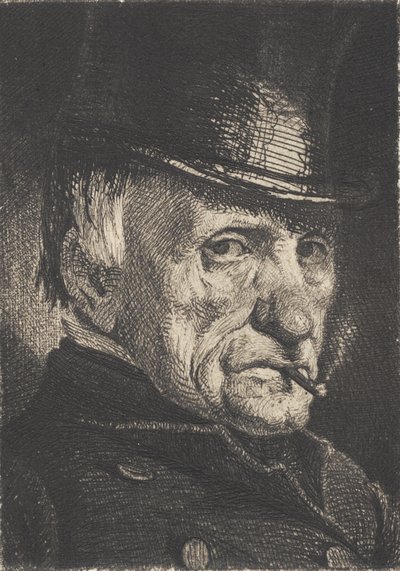 Man med hatt och cigarr av Frans Schwartz