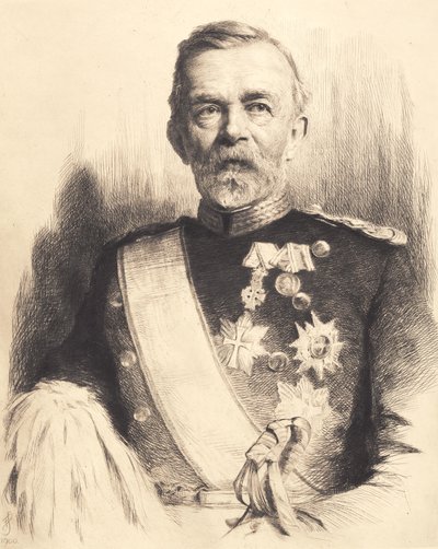 Porträtt av generalmajor L. Koefoed av Frans Schwartz