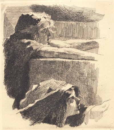 Exempeltallrik: Fragment av "The Bad Maidens" av Frans Schwartz