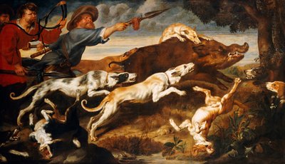 En galtjakt av Frans Snyders or Snijders