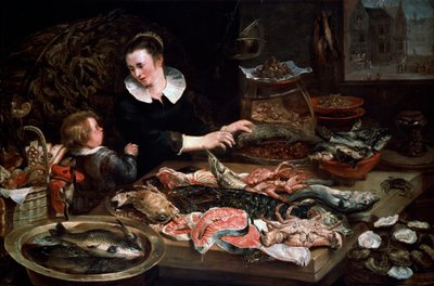 En fiskhandlare, c1616-1618. av Frans Snyders or Snijders
