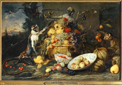 Tre apor, frukttjuvar... av Frans Snyders