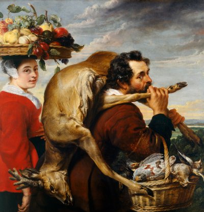 Figurer med frukt och vilt (olja på duk) av Frans Snyders or Snijders