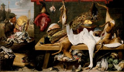 Marknadsscen på en kaj, ca 1635-1640 av Frans and workshop Snyders