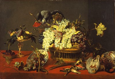Stilleben med grå papegoja, ca 1630 av Frans and workshop Snyders
