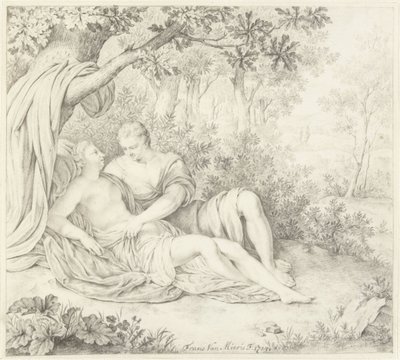 Kärlekspar under trädet av Frans van Mieris (II)