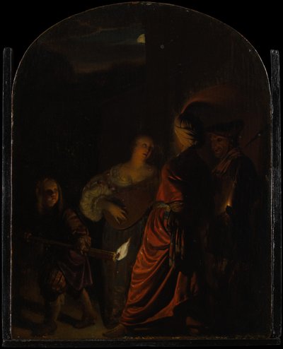 Serenade, ca. 1678-80. av Frans van Mieris