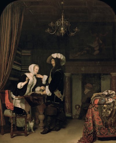 Kavaljer i butiken, 1660 av Frans van Mieris the Elder