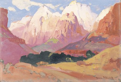 Grand Tetons (olja ombord) av Franz A. Bischoff