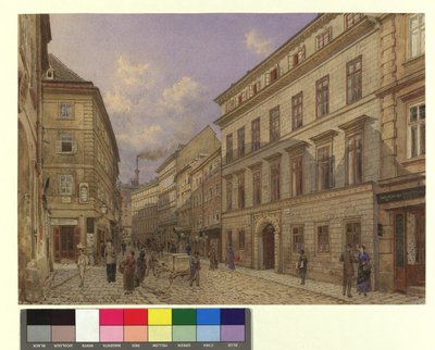 Vy in i Riemergasse mot Singerstraße av Franz Alt