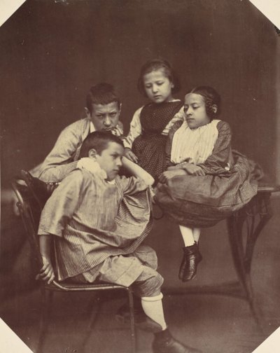 Alfons, Eugen, Marie och Hermine Antoine, 1850-60-talen. av Franz Antoine