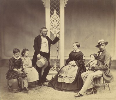 [Gruppporträtt av sex personer], 1850-60-tal. av Franz Antoine
