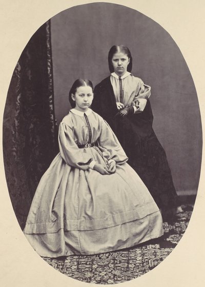 [Porträtt av två flickor], 1850-60-tal. av Franz Antoine