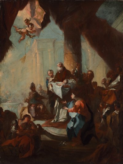 Studie till ”Kristi frambärande i templet” (för Sankt Ulrich, Wien) av Franz Anton Maulbertsch