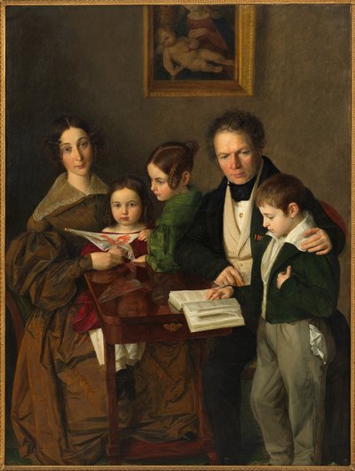 Kompositören Johann Baptist Gänsbacher 1778-1844 och hans familj, c.1838. av Franz Anton Stecher
