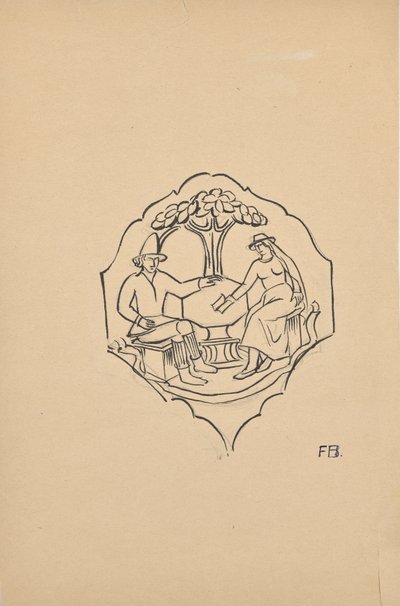 Bondepar (kilfyllning av en möbel?) av Franz Barwig d. Ä.