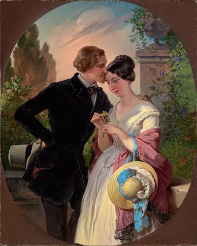 Faust och Gretchen på 1800-talet av Franz Dobiaschofsky