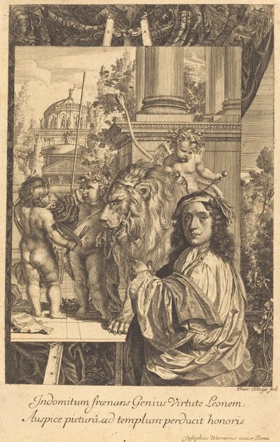 Självporträtt av Joseph Werner av Franz Ertinger after Joseph Werner